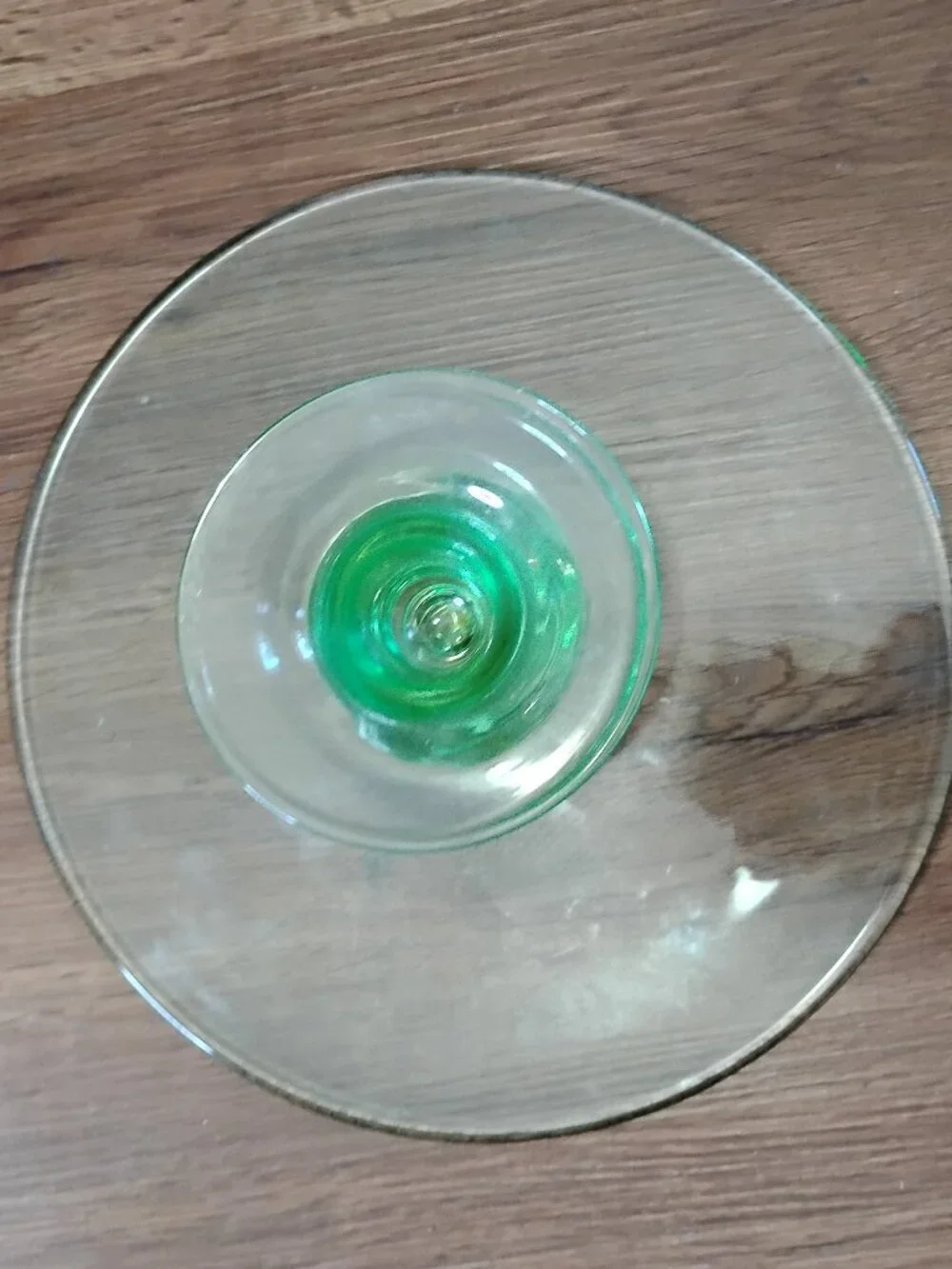 Vintage Green Glass Pedestal Cake Stand